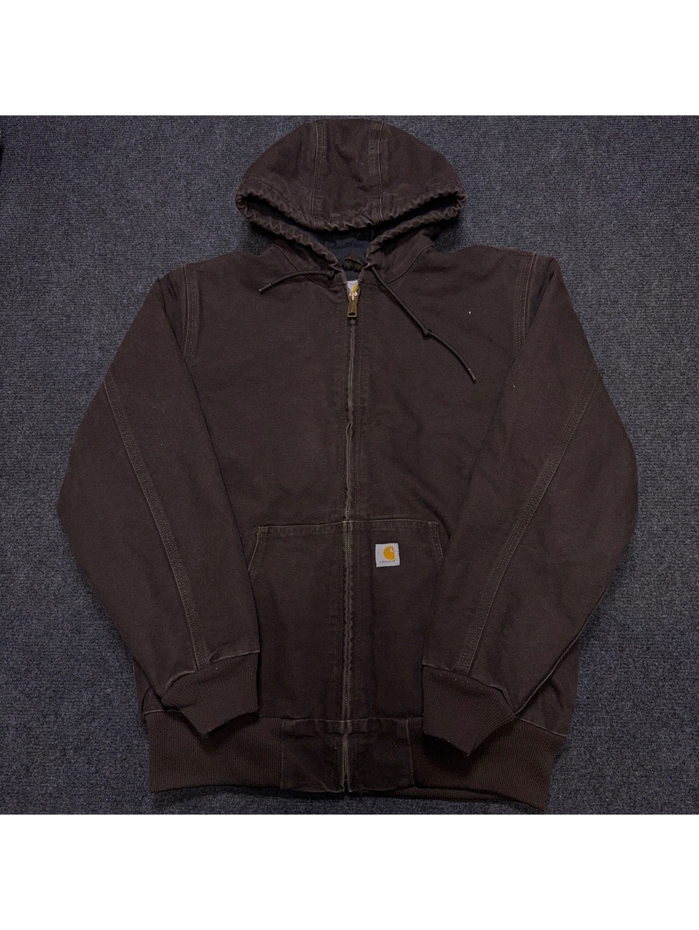 Carhartt Women's Utility Jacket M Brown Hooded Quilted Lined